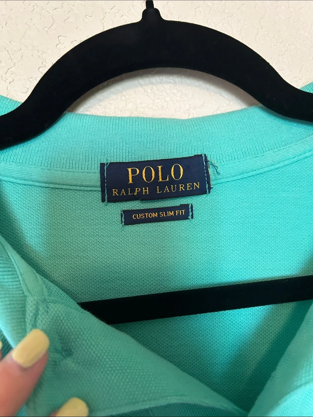 Polo Ralph Lauren Custom Slim Fit Polo Shirt Aqua Turquoise Cotton Men’s Large